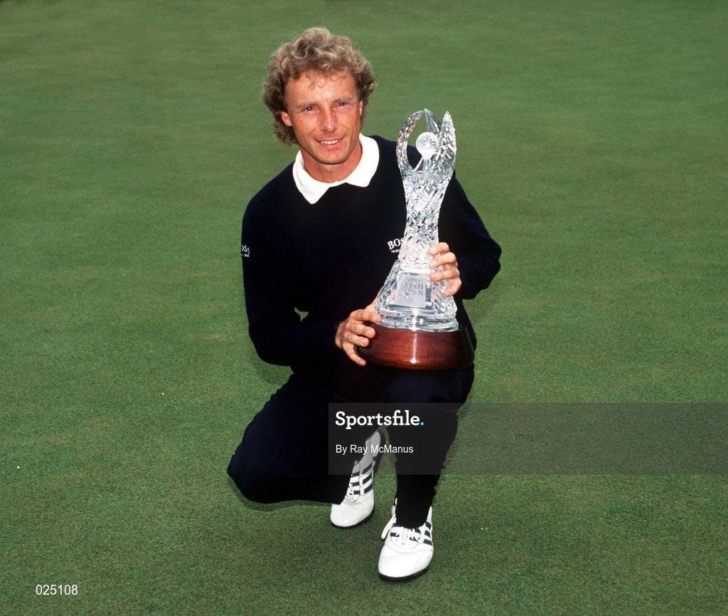 3 July 1994; Bernhard Langer of Germany is pictured with the trophy after winning the 1994 Murphy's Irish Open on day three at Mount Juliet Golf Club in Thomastown, Kilkenny. Photo by Ray McManus/Sportsfile