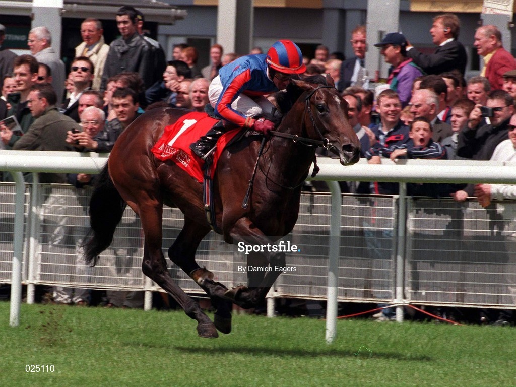 27 June 1999; Bernstein, with Mick Kinane up, on their way to winning the Arthur Guinness Railway Stakes at The Curragh Racecourse in Newbridge, Kildare. Photo by Damien Eagers/Sportsfile