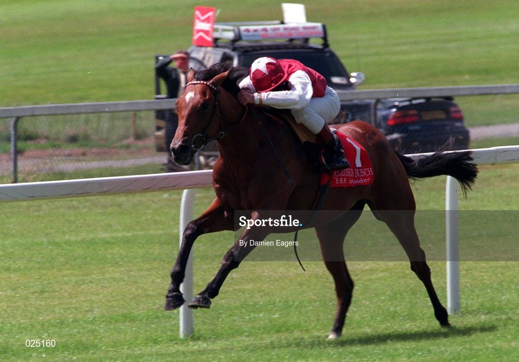 27 June 1999; Broche, with Frankie Dettori up, on their way to winning the Anheuser Busch E.B.F. Maiden at The Curragh Racecourse in Newbridge, Kildare. Photo by Damien Eagers/Sportsfile
