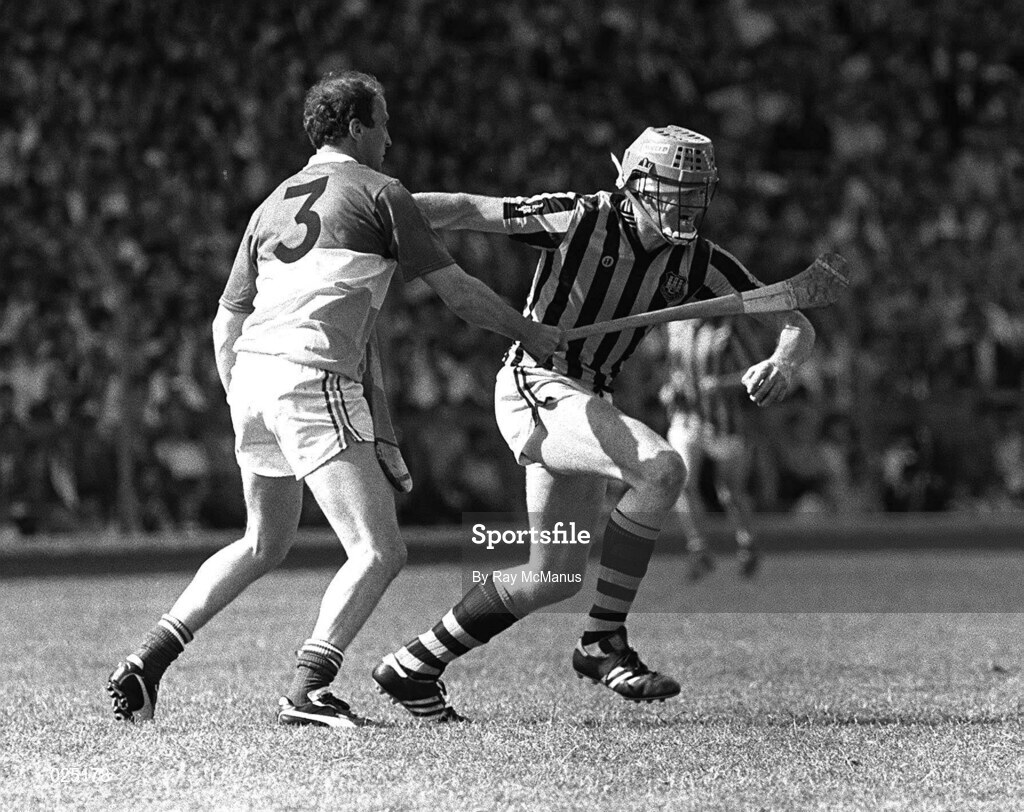 9 July 1989; Christy Heffernan of Kilkenny in action against Eugene Coughlan of Offaly during the Leinster Senior Hurling Championship Final match between Offaly and Kilkenny at Croke Park in Dublin. Photo by Ray McManus/Sportsfile