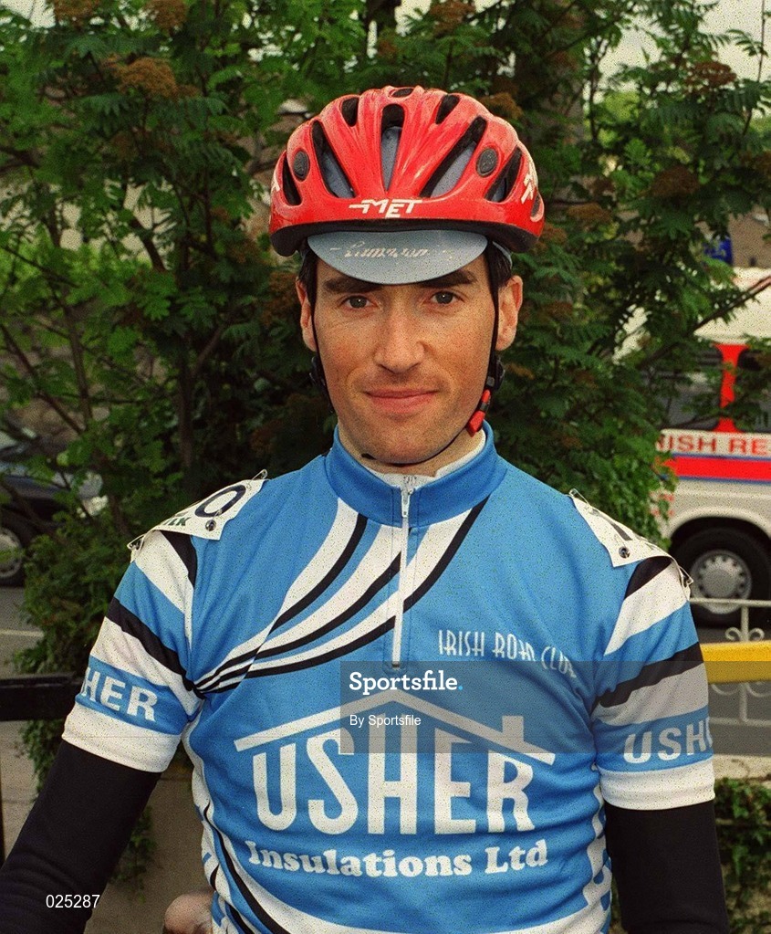 20 May 1999; Dave Peels of Ushers Irish Road Club, Bray, prior to racing on Stage 6 of the FBD Milk Rás in Donegal Town in Donegal. Photo by Sportsfile