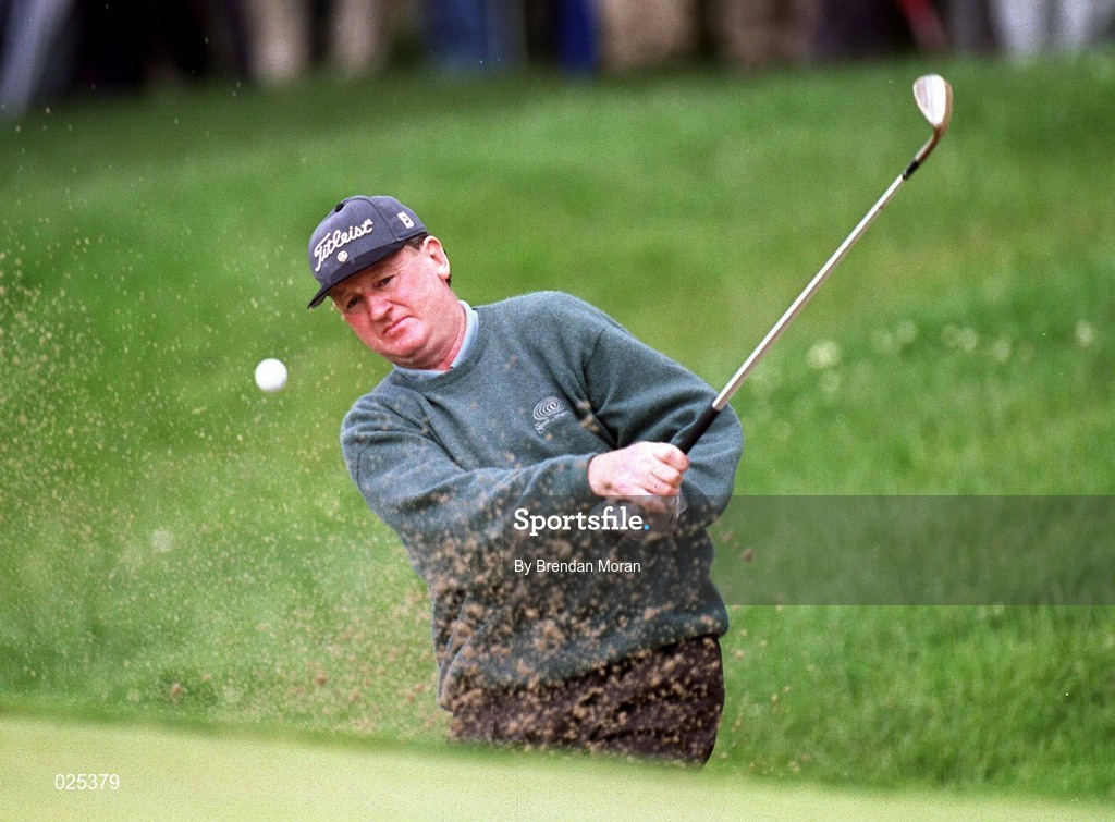 3 July 1999; Eamonn Darcy of Republic of Ireland plays a shot out of a bunker on day three of the 1999 Murphy's Irish Open at Druids Glen Golf Resort in Wicklow. Photo by Brendan Moran/Sportsfile