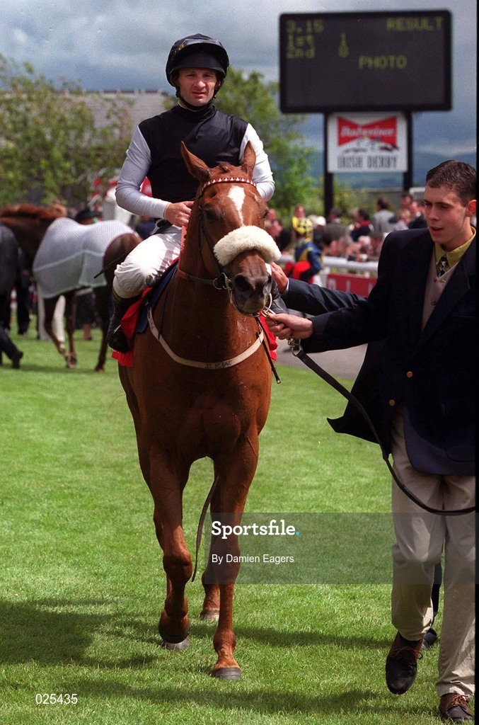 27 July 1999; Free to Speak with Pat Shanahan up, after winning the Budweiser Guinness Handicap at The Curragh Racecourse in Newbridge, Kildare. Photo by Damien Eagers/Sportsfile