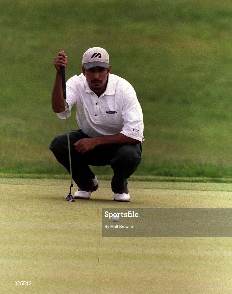 2 July 1999; Jeer Milkha Singh of India lines up a putt during day two of the 1999 Murphy's Irish Open at Druids Glen Golf Resort in Wicklow. Photo by Matt Browne/Sportsfile