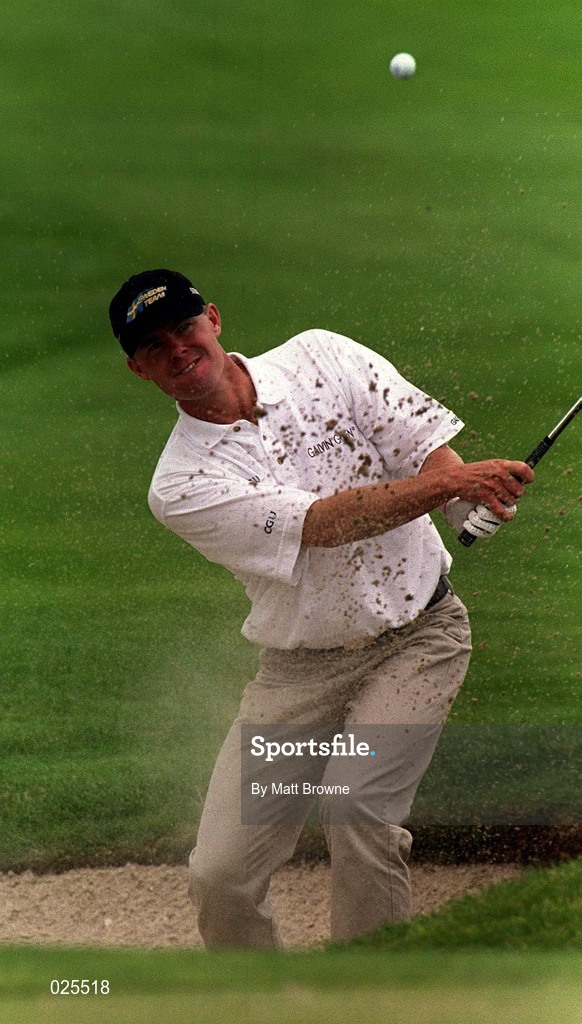 2 July 1999; Joakim Haeggman of Finland plays a shot out of a bunker during day two of the 1999 Murphy's Irish Open at Druids Glen Golf Resort in Wicklow. Photo by Matt Browne/Sportsfile