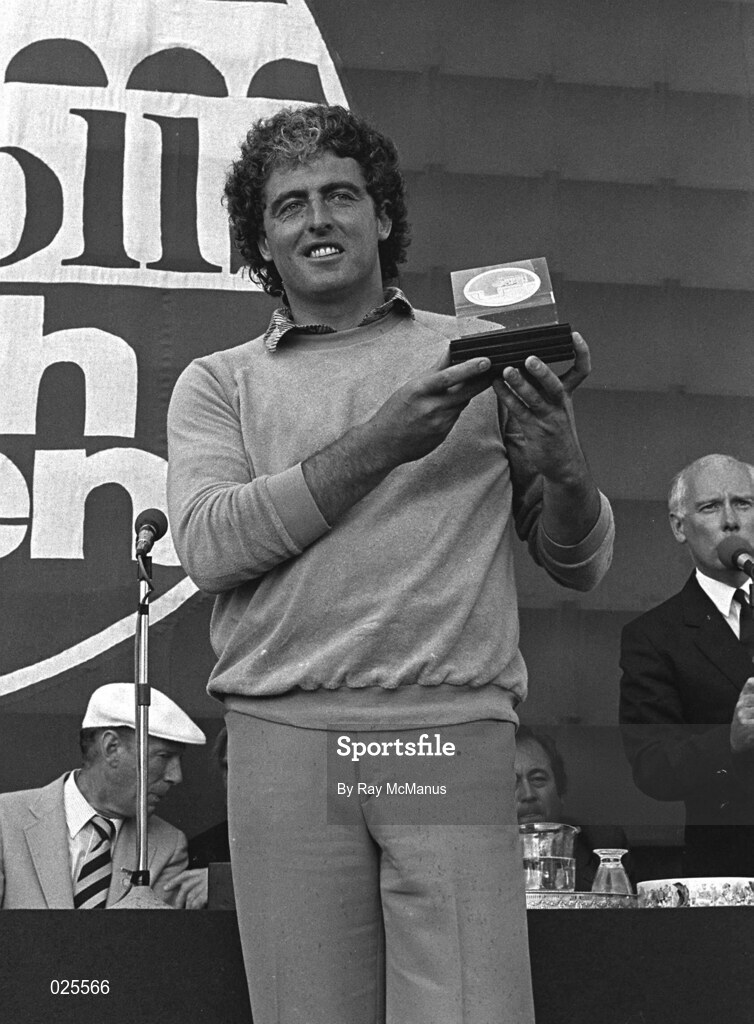 15 August 1982; John O'Leary of Republic of Ireland after wainning the 1982 Carroll's Irish Open at Portmarnock Golf Club in Dublin. Photo by Ray McManus/Sportsfile