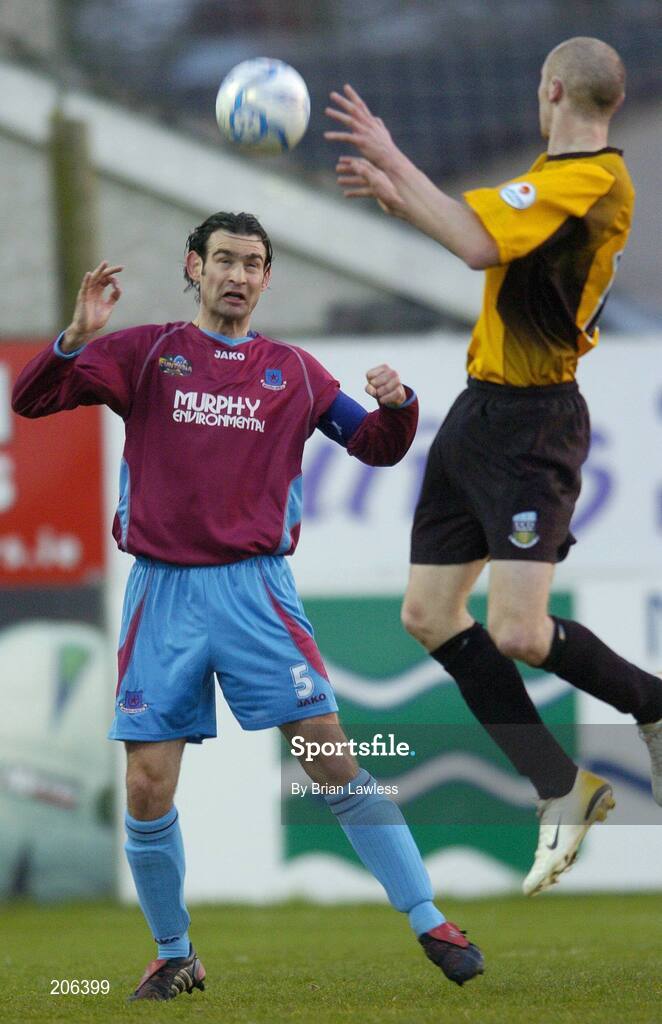14 April 2006; Jason Gavin, Drogheda United, in action against Conor Sammon, UCD. eircom League, Premier Division, Drogheda United v UCD, United Park, Drogheda, Co. Louth. Picture credit: Brian Lawless / SPORTSFILE