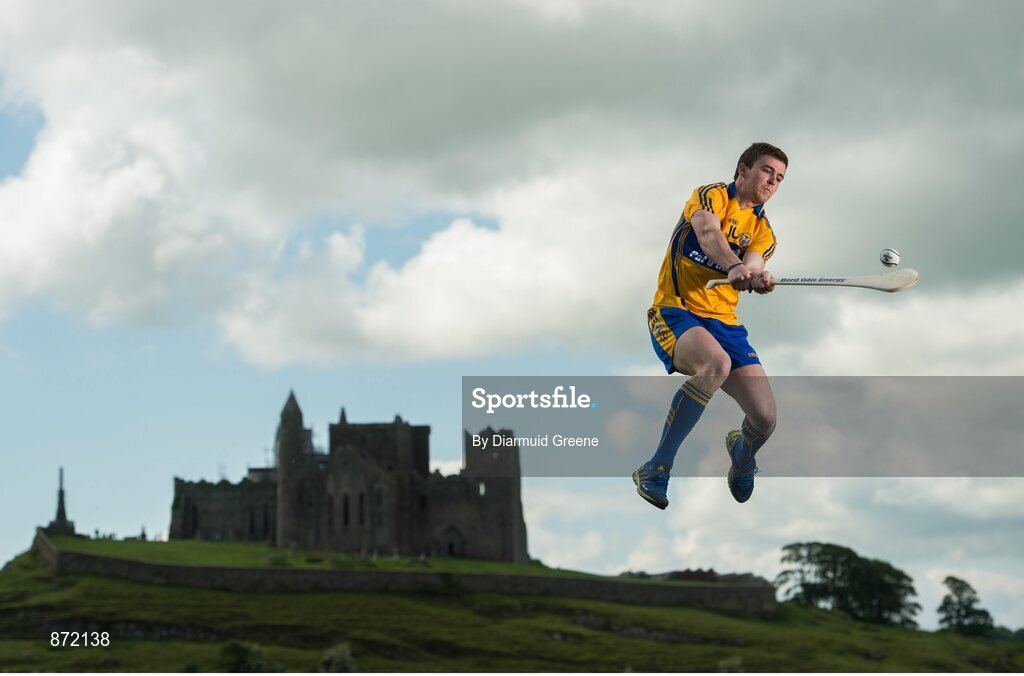 27 May 2014; U-21 hurling star Tony Kelly, Clare, pictured at the launch of the 2014 Bord Gáis Energy GAA Hurling U-21 All-Ireland Championship at the Rock of Cashel. The Championship gets under way tonight, Wednesday, 28th May when Dublin face Laois in Parnell Park at 7.30pm. For all the latest Championship news, fixtures and results visit www.BGEu21.ie. Rock of Cashel, Cashel, Co. Tipperary. Picture credit: Diarmuid Greene / SPORTSFILE