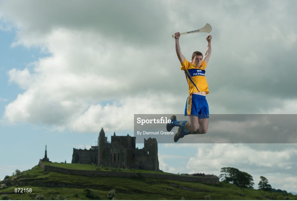 27 May 2014; U-21 hurling star Tony Kelly, Clare, pictured at the launch of the 2014 Bord Gáis Energy GAA Hurling U-21 All-Ireland Championship at the Rock of Cashel. The Championship gets under way tonight, Wednesday, 28th May when Dublin face Laois in Parnell Park at 7.30pm. For all the latest Championship news, fixtures and results visit www.BGEu21.ie. Rock of Cashel, Cashel, Co. Tipperary. Picture credit: Diarmuid Greene / SPORTSFILE