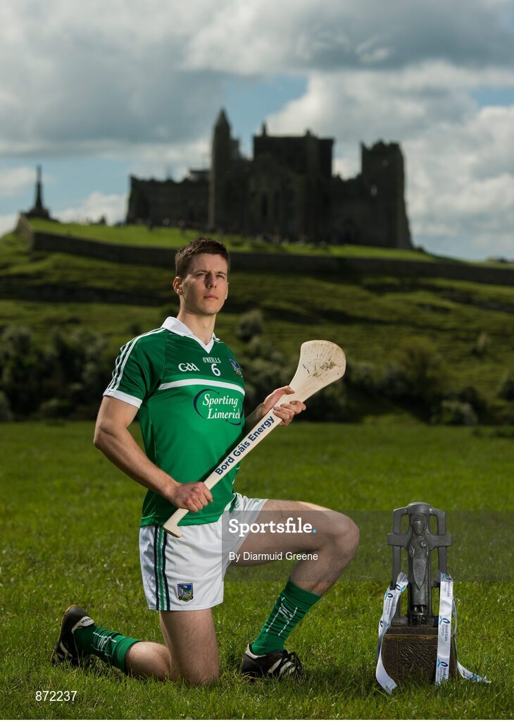 27 May 2014; U-21 hurling star Dan Morrissey, Limerick, pictured at the launch of the 2014 Bord Gáis Energy GAA Hurling U-21 All-Ireland Championship at the Rock of Cashel. The Championship gets under way tonight, Wednesday, 28th May when Dublin face Laois in Parnell Park at 7.30pm. For all the latest Championship news, fixtures and results visit www.BGEu21.ie. Rock of Cashel, Cashel, Co. Tipperary. Picture credit: Diarmuid Greene / SPORTSFILE