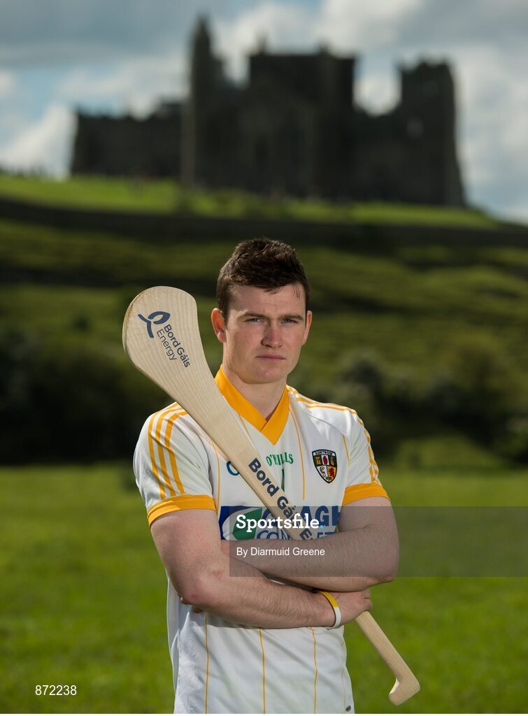 27 May 2014; U-21 hurling star Stephen McAfee, Antrim, pictured at the launch of the 2014 Bord Gáis Energy GAA Hurling U-21 All-Ireland Championship at the Rock of Cashel. The Championship gets under way tonight, Wednesday, 28th May when Dublin face Laois in Parnell Park at 7.30pm. For all the latest Championship news, fixtures and results visit www.BGEu21.ie. Rock of Cashel, Cashel, Co. Tipperary. Picture credit: Diarmuid Greene / SPORTSFILE