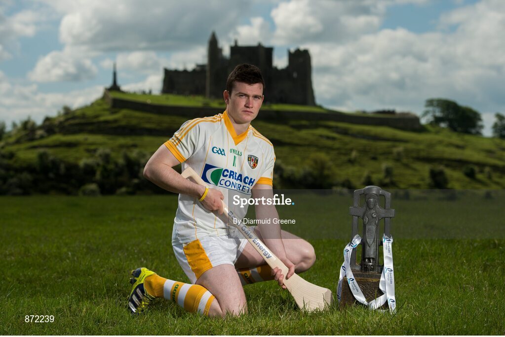 27 May 2014; U-21 hurling star Stephen McAfee, Antrim, pictured at the launch of the 2014 Bord Gáis Energy GAA Hurling U-21 All-Ireland Championship at the Rock of Cashel. The Championship gets under way tonight, Wednesday, 28th May when Dublin face Laois in Parnell Park at 7.30pm. For all the latest Championship news, fixtures and results visit www.BGEu21.ie. Rock of Cashel, Cashel, Co. Tipperary. Picture credit: Diarmuid Greene / SPORTSFILE