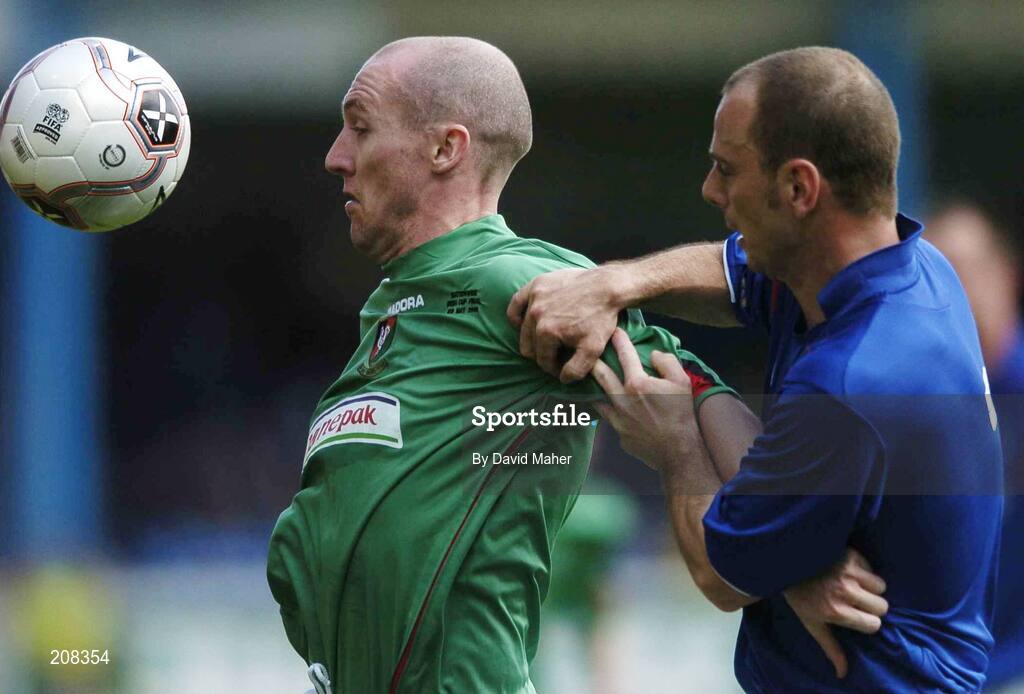 6 May 2006; Darren Lockhart, Glentoran, in action against Patrick McShane, Linfield. Nationwide Irish Cup final, Glentoran v Linfield, Windsor Park, Belfast. Picture credit: David Maher / SPORTSFILE