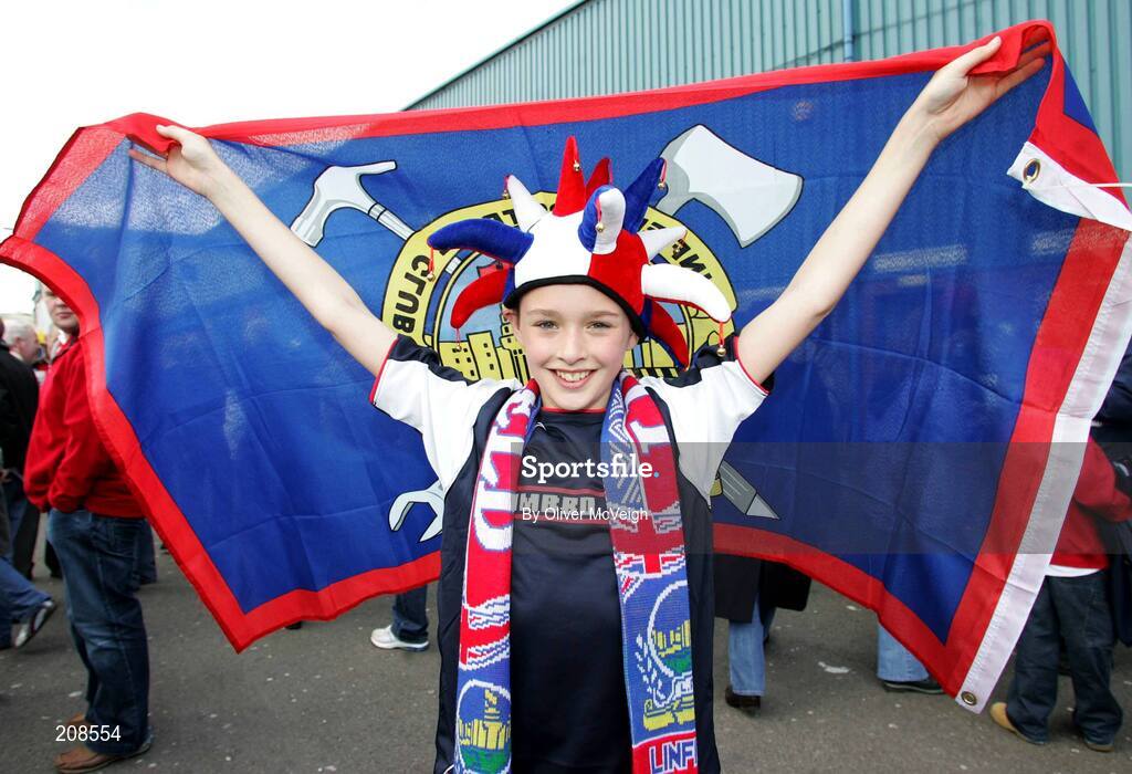 6 May 2006; Linfield's supporter Jonathan Montgomery from Shankill. Nationwide Irish Cup final, Glentoran v Linfield, Windsor Park, Belfast. Picture credit: Oliver McVeigh / SPORTSFILE