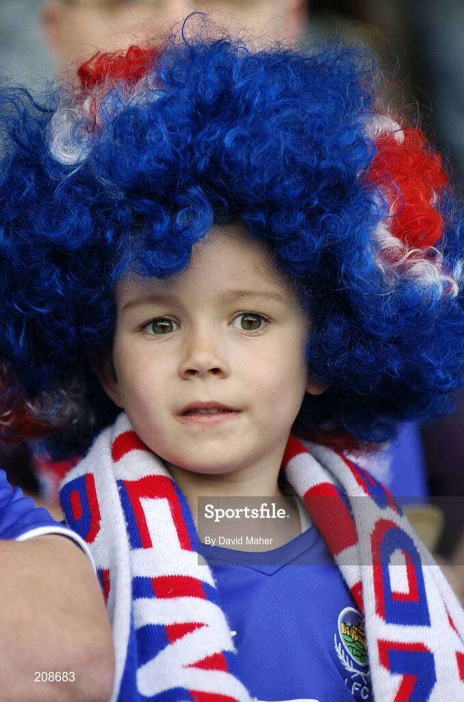 6 May 2006; Linfield's supporter. Nationwide Irish Cup final, Glentoran v Linfield, Windsor Park, Belfast. Picture credit: David Maher / SPORTSFILE
