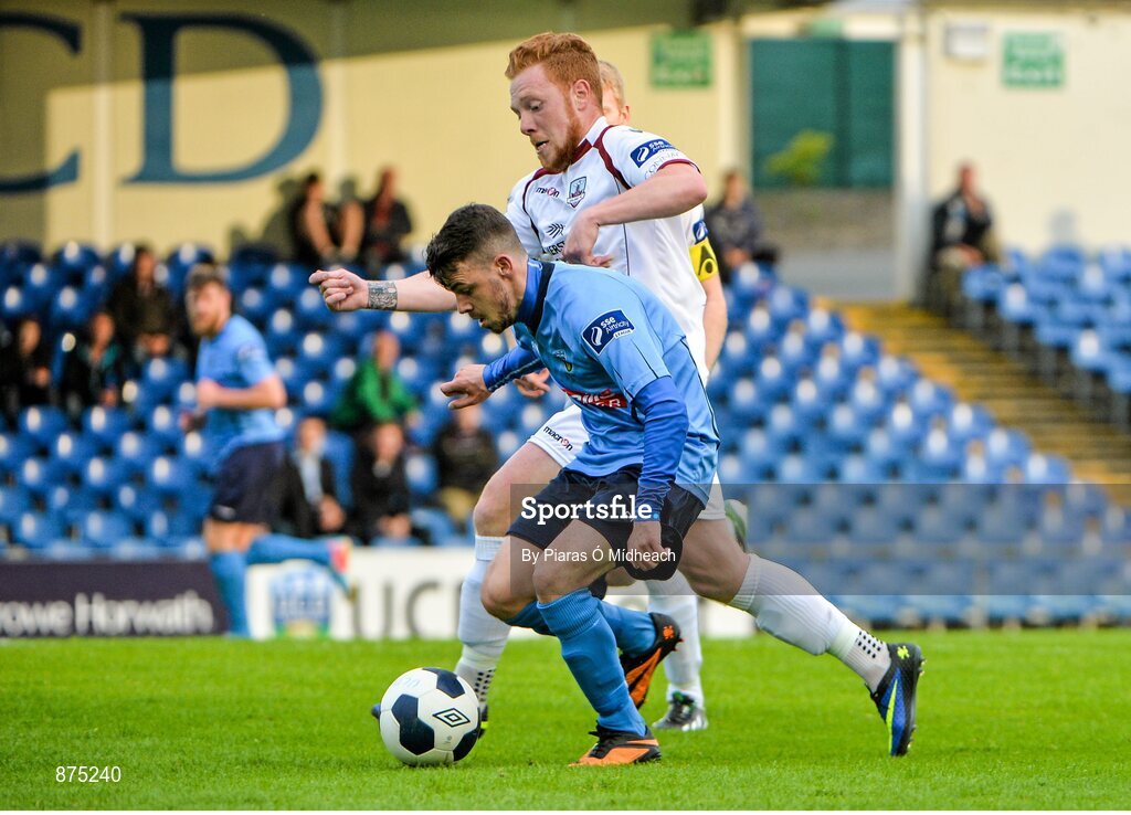 6 June 2014; Gary Burke, UCD, in action against Ryan Connolly, Galway. FAI Ford Cup, 2nd Round, UCD v Galway, UCD Bowl, Belfield, Dublin. Picture credit: Piaras Ó Mídheach / SPORTSFILE
