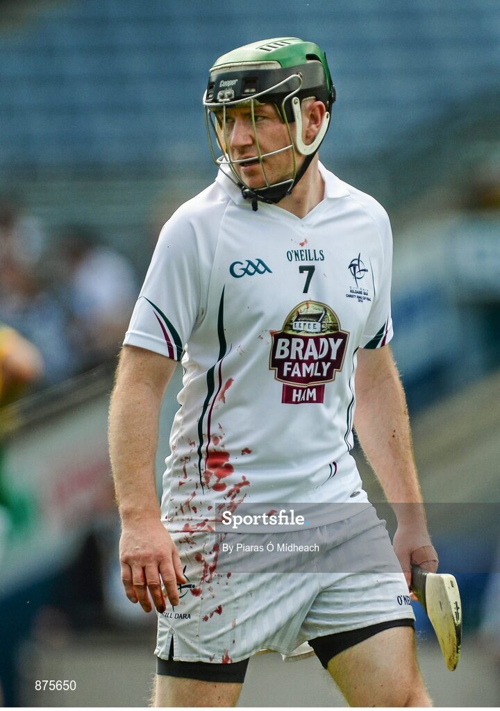 7 June 2014; Richie Hoban, Kildare, with a blood-stained jersey. Christy Ring Cup Final, Kerry v Kildare, Croke Park, Dublin. Picture credit: Piaras Ó Mídheach / SPORTSFILE