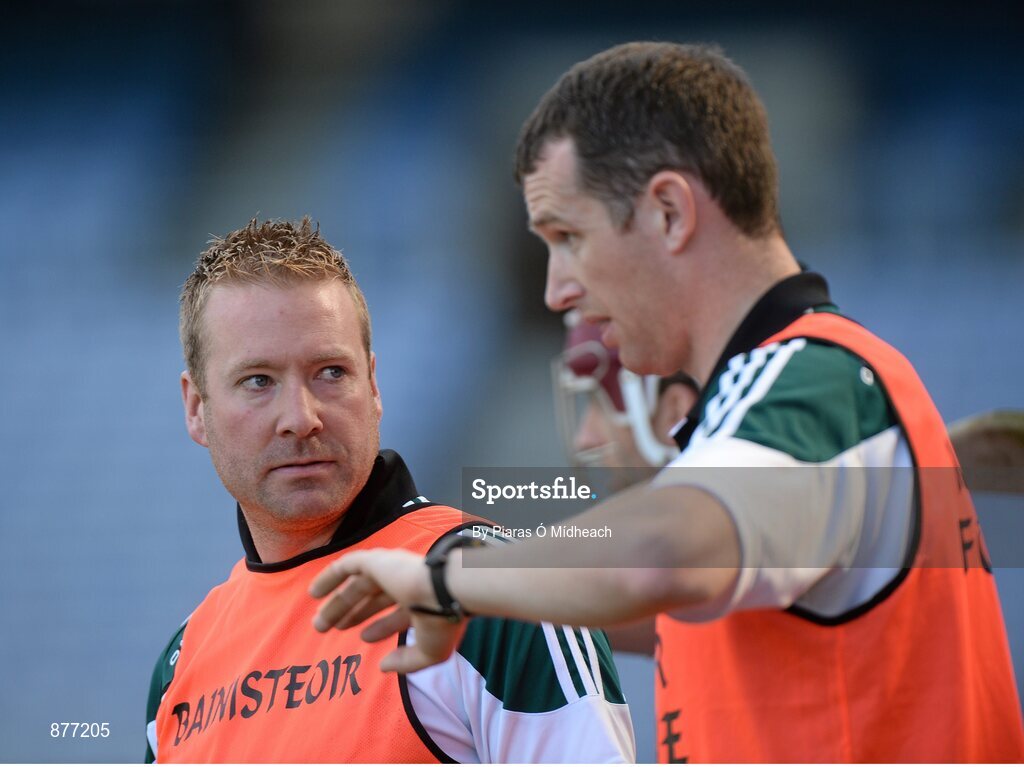 7 June 2014; Kildare manager Brian Lawlor, left, with selector Tom O'Meara. Christy Ring Cup Final, Kerry v Kildare, Croke Park, Dublin. Picture credit: Piaras Ó Mídheach / SPORTSFILE