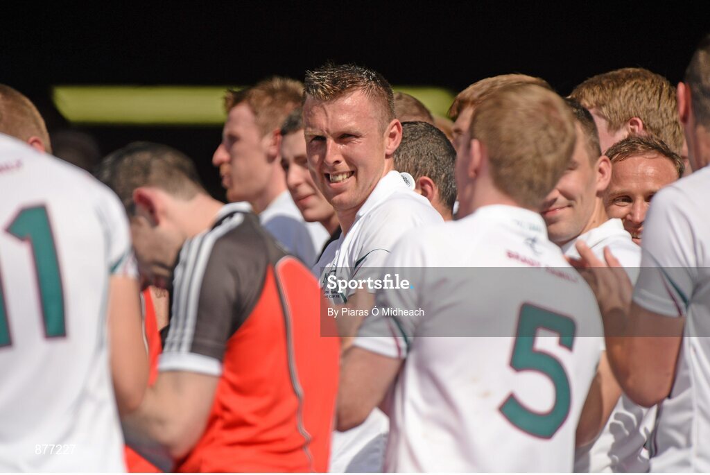7 June 2014; Kildare's Tony Murphy, centre, celebrates with his team-mates after the game. Christy Ring Cup Final, Kerry v Kildare, Croke Park, Dublin. Picture credit: Piaras Ó Mídheach / SPORTSFILE