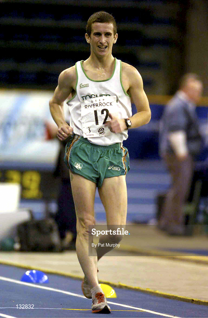15 February 2004; Robert Heffernan of Togher AC, Cork, competing in the Senior Men's 5km Walk race during the Irish Indoor Athletics Championships at the Odyssey Arena in Belfast, Antrim. Photo by Pat Murphy/Sportsfile