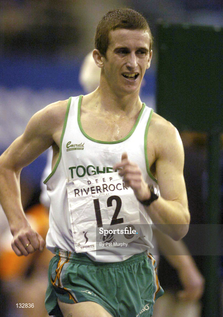15 February 2004; Robert Heffernan of Togher AC, Cork, competing in the Senior men's 5km Walk race during the Irish Indoor Athletics Championships at the Odyssey Arena in Belfast, Antrim. Photo by Pat Murphy/Sportsfile