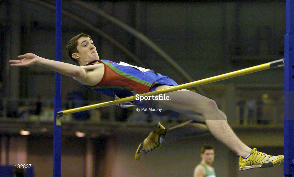 15 February 2004; Stephen Ralph of Pegasus AC, Derry, competing in the Senior Men's High Jump during the Irish Indoor Athletics Championships at the Odyssey Arena in Belfast, Antrim. Photo by Pat Murphy/Sportsfile