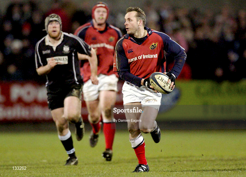 27 February 2004; Christian Cullen in action against Neath Swansea Ospreys during the Celtic League match between Munster and Neath Swansea Ospreys at Musgrave Park in Cork. Photo by Damien Eagers/Sportsfile
