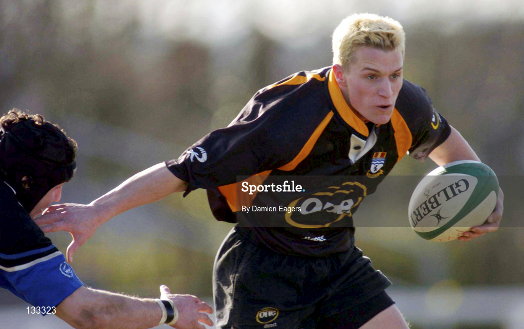 28 February 2004; Paddy O'Sullivan of Buccaneers is tackled by Conrad O'Sullivan of Cork Constitution during the AIB All-Ireland League Division 1 match between Cork Constitution and Buccaneers at Temple Hill in Cork. Photo by Damien Eagers/Sportsfile