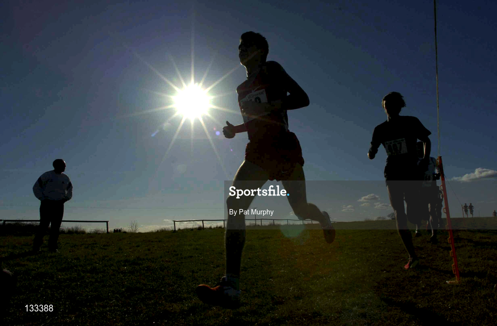 29 February 2004; Athletes in action during the Open International men's race during the Rás na hÉireann at Dundalk racecourse in Dundalk, Louth. Photo by Pat Murphy/Sportsfile