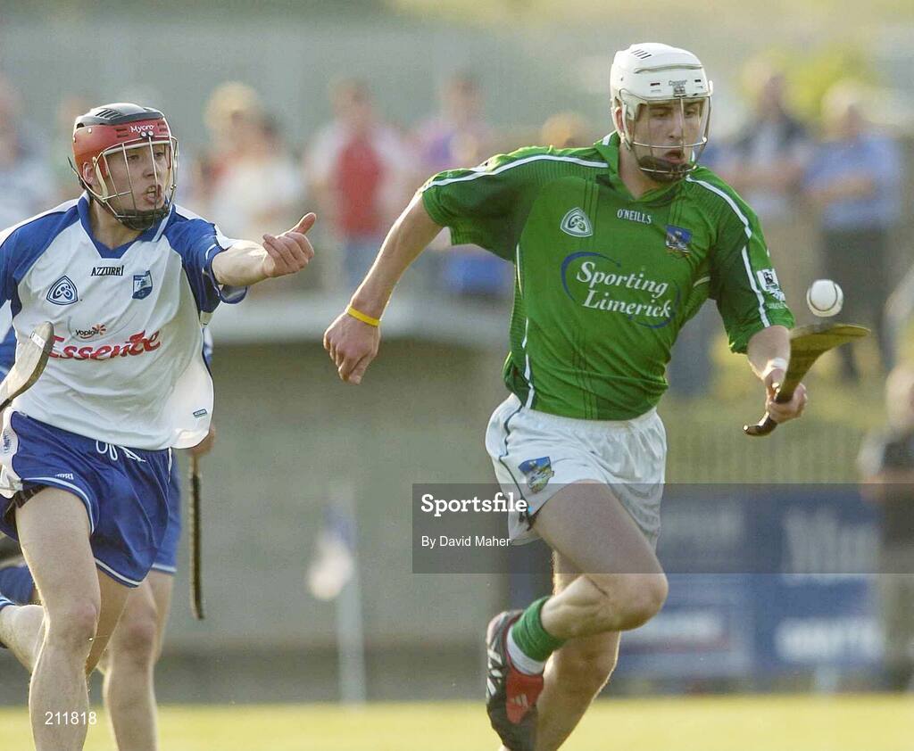 13 July 2006; Andrew Brennan, Limerick, in action against Shane Sullivan, Waterford.  Munster Under 21 Hurling Championship, Quarter final, Waterford v Limerick. Fraher Field, Dungarvan, Co. Waterford. Picture credit; David Maher / SPORTSFILE