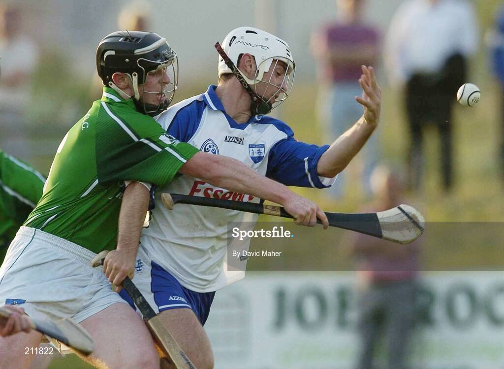 13 July 2006; Gearoid O'Connor, Waterford, in action against Eoin Benson, Limerick. Munster Under 21 Hurling Championship, Quarter final, Waterford v Limerick. Fraher Field, Dungarvan, Co. Waterford. Picture credit; David Maher / SPORTSFILE