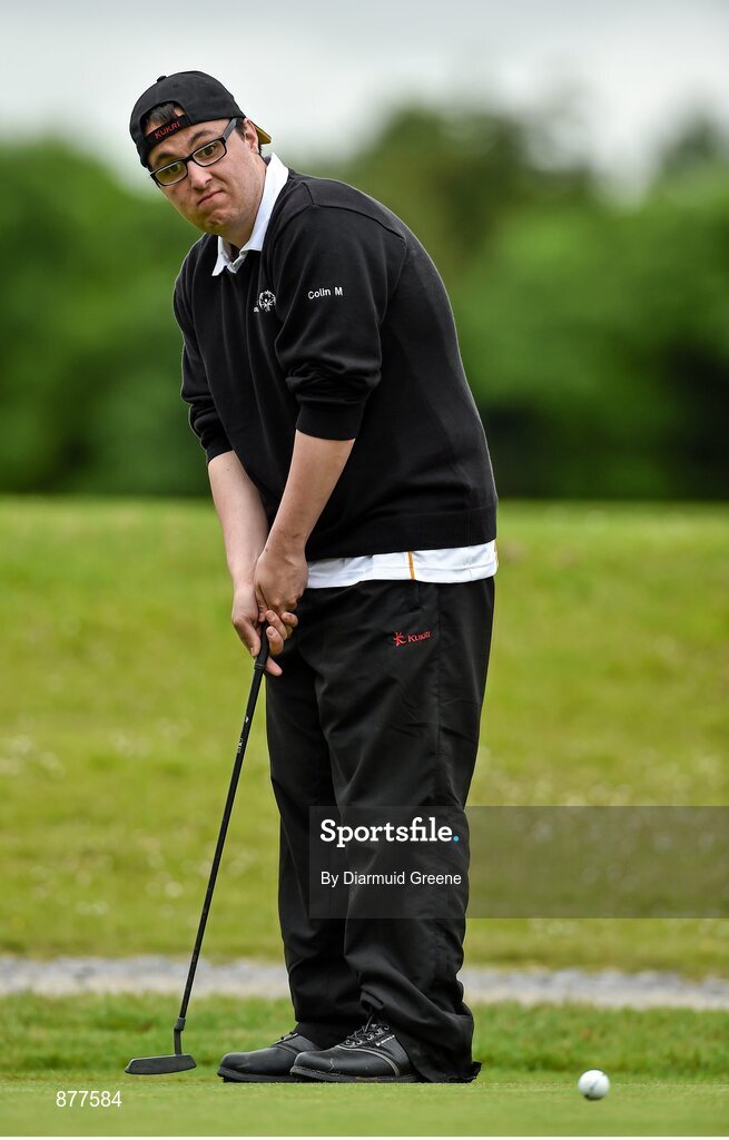 14 June 2014; Athlete Colin Maybanks, Omagh, Co. Tyrone, Team Ulster, competing in the Short Putt event. Special Olympics Ireland Games, Ballykisteen Hotel & Golf Resort, Co. Tipperary. Picture credit: Diarmuid Greene / SPORTSFILE
