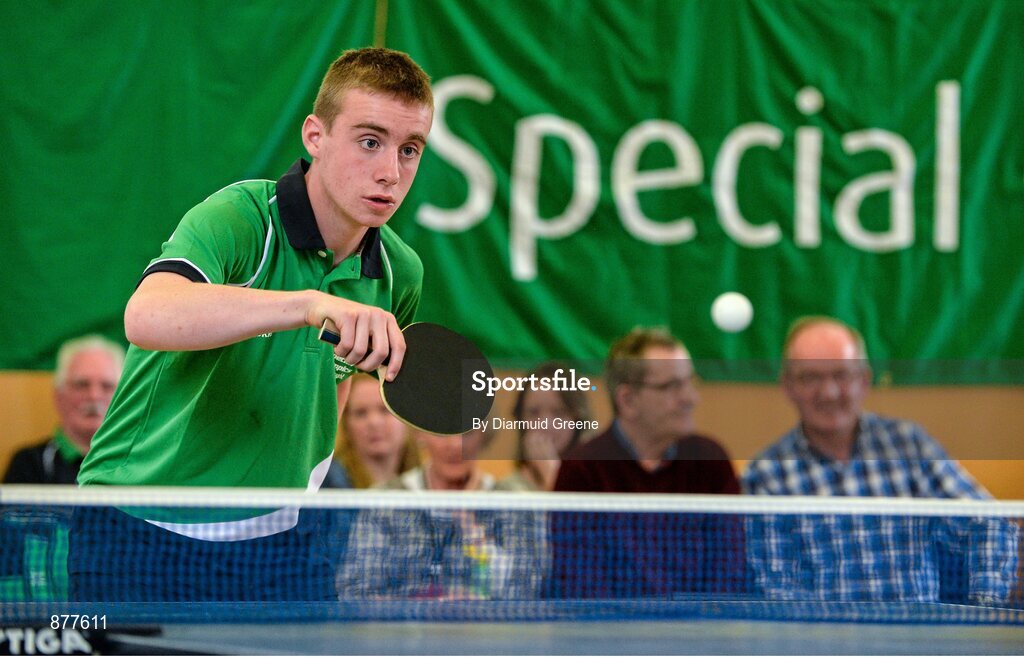 14 June 2014; Eoin Rawson, Boyle, Co. Roscommon, Team Connacht, competing in Division 3 Table Tenis. Special Olympics Ireland Games, Mary Immaculate College, Limerick.  Picture credit: Diarmuid Greene / SPORTSFILE