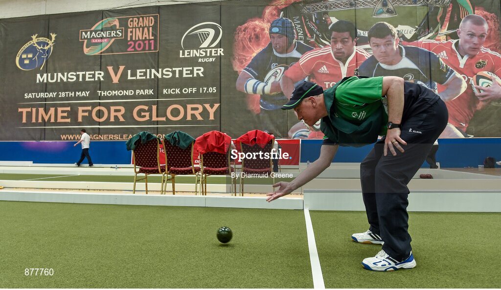 14 June 2014; Mike Sullivan, Clarinbridge, Co. Galway, Team Connacht, competing in the Bocce doubles competition. Special Olympics Ireland Games, Delta Sports Dome, Limerick. Picture credit: Diarmuid Greene / SPORTSFILE