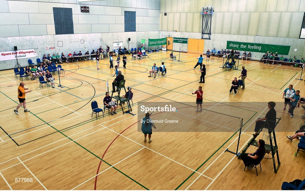 14 June 2014; A view of the action from the badminton arena. Special Olympics Ireland Games, Mary Immaculate College, Limerick. Picture credit: Diarmuid Greene / SPORTSFILE