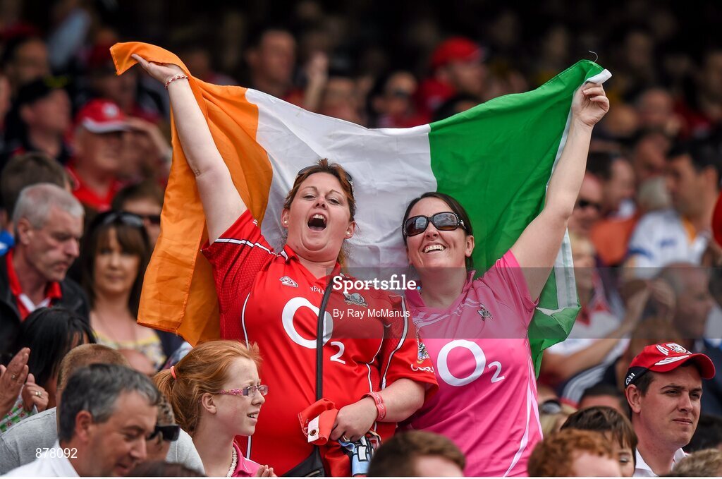 15 June 2014; Two Cork supporters before the game. Munster GAA Hurling Senior Championship, Semi-Final, Clare v Cork, Semple Stadium, Thurles, Co. Tipperary. Picture credit: Ray McManus / SPORTSFILE