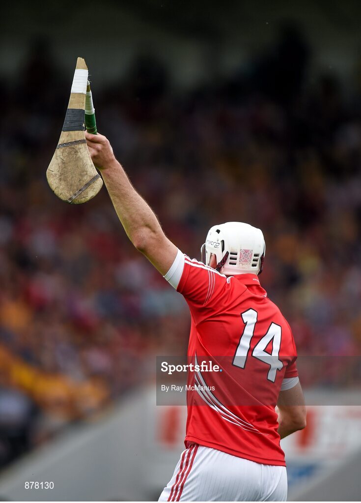 15 June 2014; Cork captain Patrick Cronin calls for a new hurley stick.  Munster GAA Hurling Senior Championship, Semi-Final, Clare v Cork, Semple Stadium, Thurles, Co. Tipperary. Picture credit: Ray McManus / SPORTSFILE