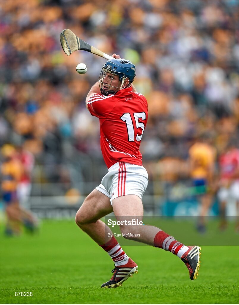 15 June 2014; Cork corner forward Patrick Horgan takes a free during the first half.  Munster GAA Hurling Senior Championship, Semi-Final, Clare v Cork, Semple Stadium, Thurles, Co. Tipperary. Picture credit: Ray McManus / SPORTSFILE