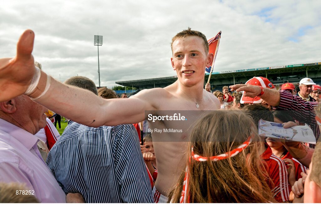 15 June 2014; Cork full back Damien Cahalane is congratulated after the game. Munster GAA Hurling Senior Championship, Semi-Final, Clare v Cork, Semple Stadium, Thurles, Co. Tipperary. Picture credit: Ray McManus / SPORTSFILE