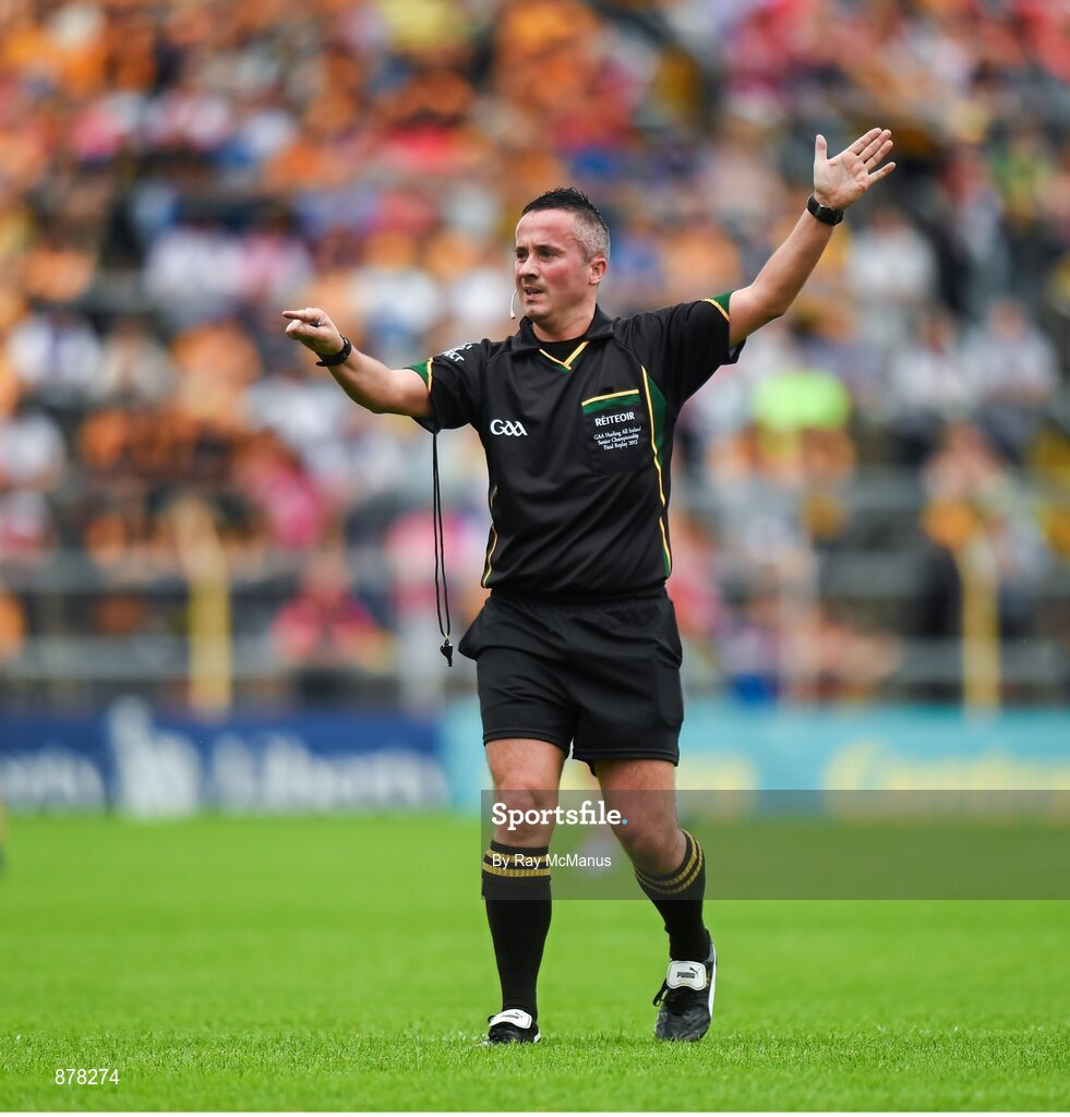 15 June 2014; Referee James McGrath. Munster GAA Hurling Senior Championship, Semi-Final, Clare v Cork, Semple Stadium, Thurles, Co. Tipperary. Picture credit: Ray McManus / SPORTSFILE