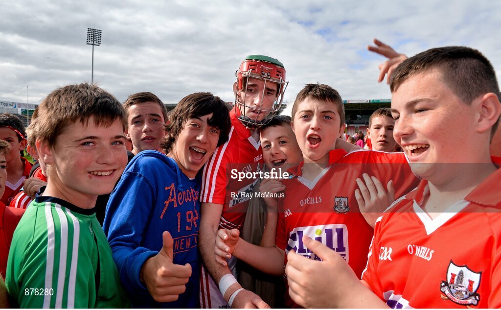 15 June 2014; Cork's Stephen McDonnell makes his way through supporters after the game. Munster GAA Hurling Senior Championship, Semi-Final, Clare v Cork, Semple Stadium, Thurles, Co. Tipperary. Picture credit: Ray McManus / SPORTSFILE