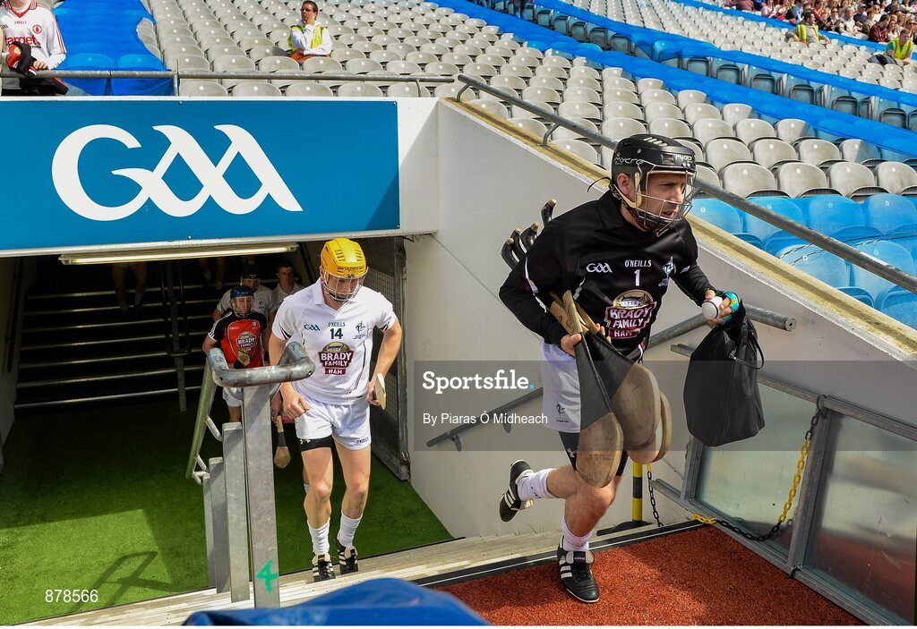 7 June 2014; Kildare goalkeeper Paul Dermody emerges for the first half. Christy Ring Cup Final, Kerry v Kildare, Croke Park, Dublin. Picture credit: Piaras Ó Mídheach / SPORTSFILE