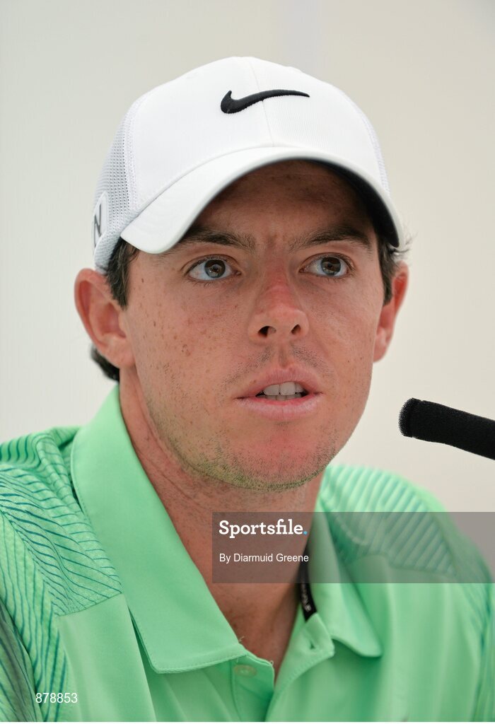 18 June 2014; Rory McIlroy speaking during a press conference at the 2014 Irish Open Golf Championship Pro-Am. Fota Island, Cork. Picture credit: Diarmuid Greene / SPORTSFILE