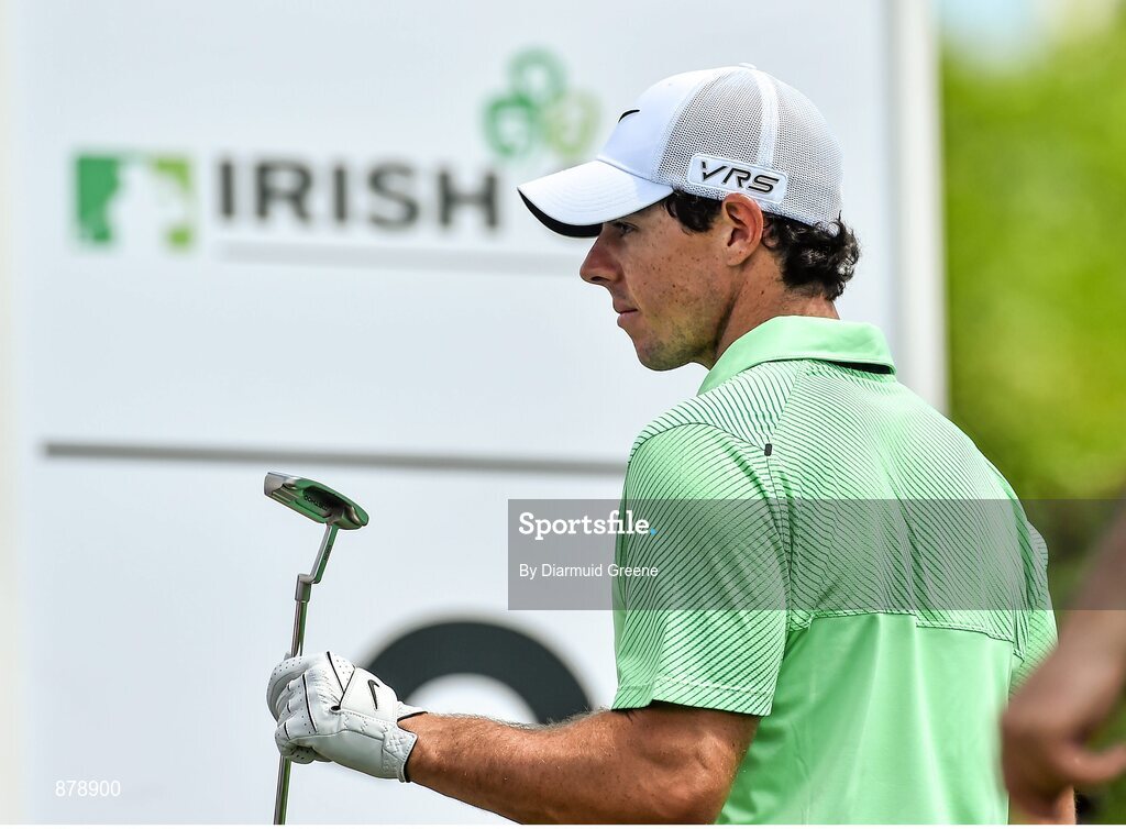 18 June 2014; Rory McIlroy on the second teebox during the 2014 Irish Open Golf Championship Pro-Am. Fota Island, Cork. Picture credit: Diarmuid Greene / SPORTSFILE