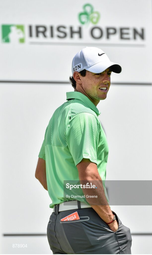 18 June 2014; Rory McIlroy on the second teebox during the 2014 Irish Open Golf Championship Pro-Am. Fota Island, Cork. Picture credit: Diarmuid Greene / SPORTSFILE