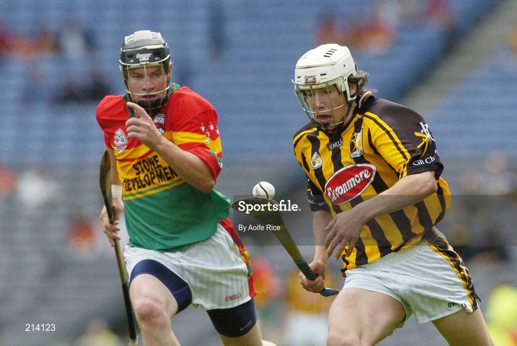 2 July 2006; John Mulhall, Kilkenny, in action against Dwain Kavanagh, Carlow. ESB Leinster Minor Hurling Championship Final, Carlow v Kilkenny, Croke Park, Dublin. Picture credit: Aoife Rice / SPORTSFILE