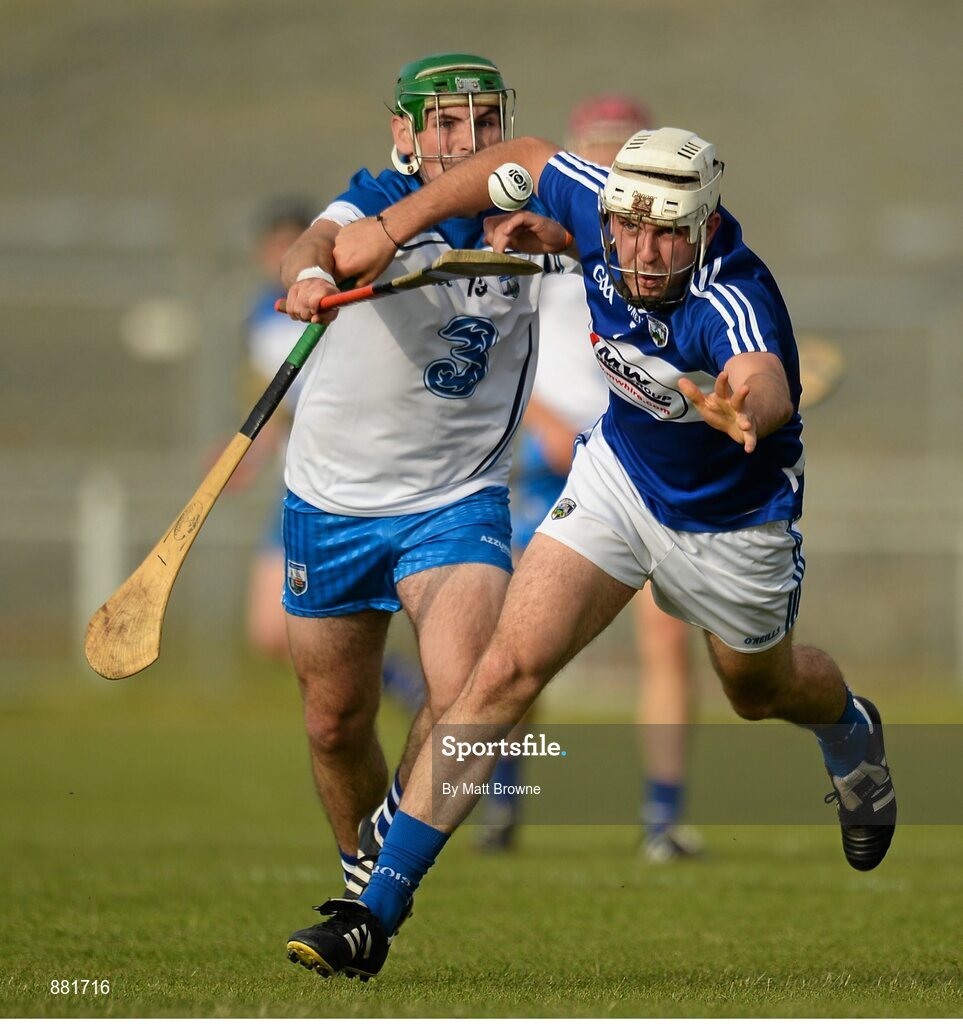 28 June 2014; Tom Delaney, Laois, in action against Ryan Donnelly, Waterford. GAA Hurling All-Ireland Senior Championship, Round 1, Waterford v Laois, Walsh Park, Waterford. Picture credit: Matt Browne / SPORTSFILE