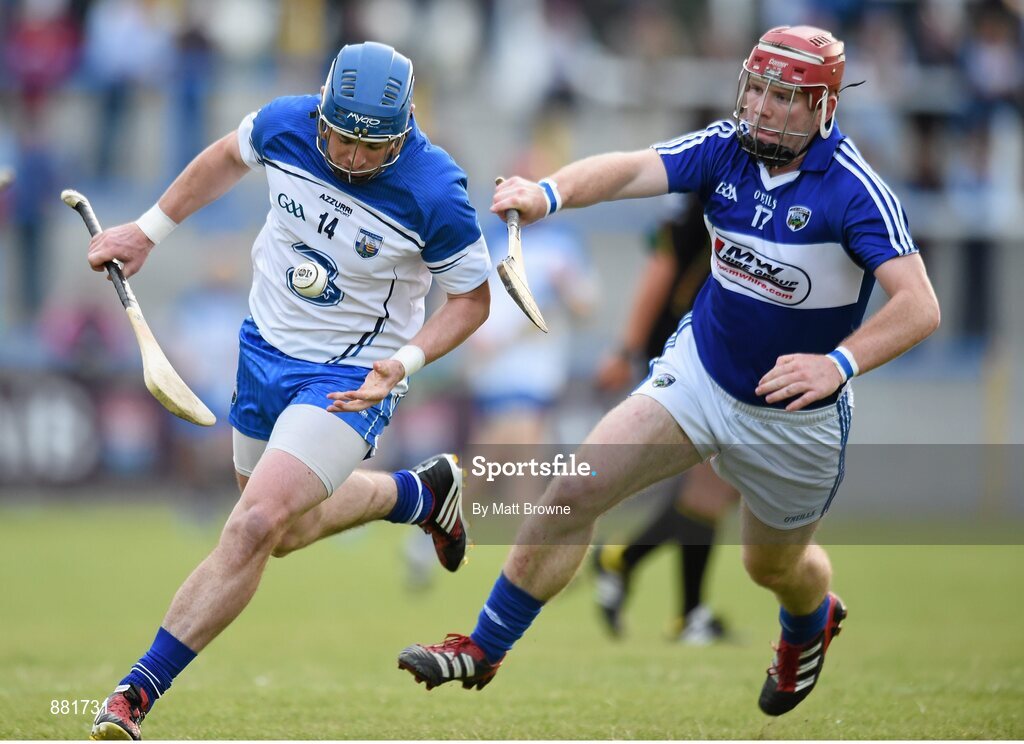 28 June 2014; Shane Walsh, Waterford, in action against Darren Maher, Laois. GAA Hurling All-Ireland Senior Championship, Round 1, Waterford v Laois, Walsh Park, Waterford. Picture credit: Matt Browne / SPORTSFILE