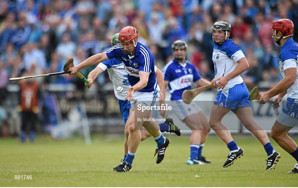 28 June 2014; Matthew Whelan, Laois, in action against Gavin O'Brien, Waterford. GAA Hurling All-Ireland Senior Championship, Round 1, Waterford v Laois, Walsh Park, Waterford. Picture credit: Matt Browne / SPORTSFILE