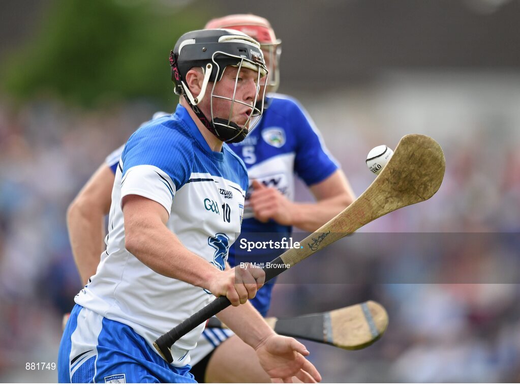 28 June 2014; Jake Dillon, Waterford, in action against Joe Fitzpatrick, Laois. GAA Hurling All-Ireland Senior Championship, Round 1, Waterford v Laois, Walsh Park, Waterford. Picture credit: Matt Browne / SPORTSFILE